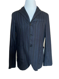 Neu mit Etikett: 1795 $ EIDOS Napoli Sportmanteljacke Seide/Wolle Blau/Schwarz 40R US (50R Eu) IT