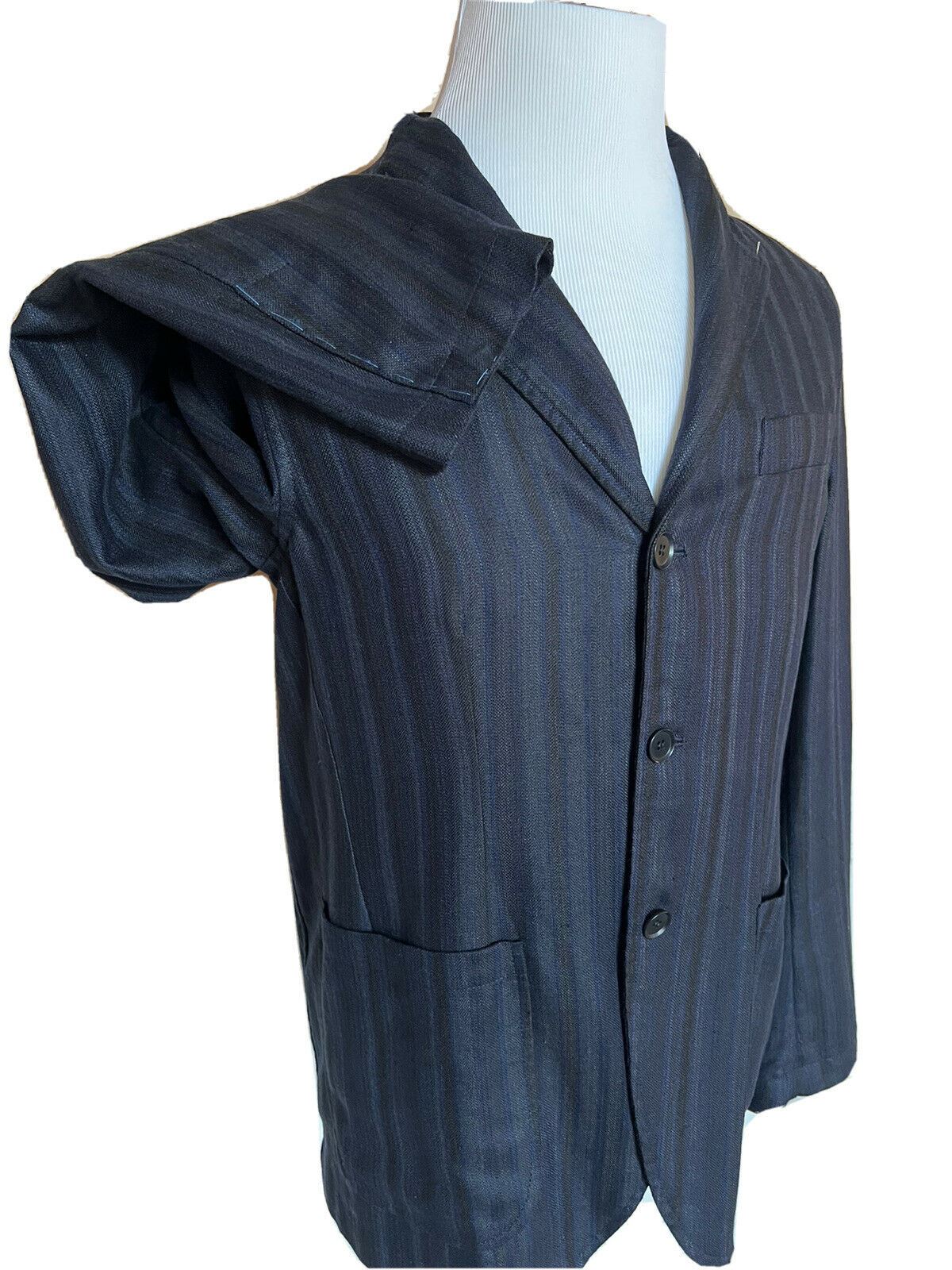 NWT $1795 EIDOS Napoli Sport Coat Jacket Silk/Wool Blue/Black 40R US (50R Eu) IT