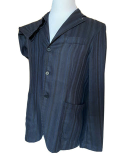 Neu mit Etikett: 1795 $ EIDOS Napoli Sportmanteljacke Seide/Wolle Blau/Schwarz 40R US (50R Eu) IT