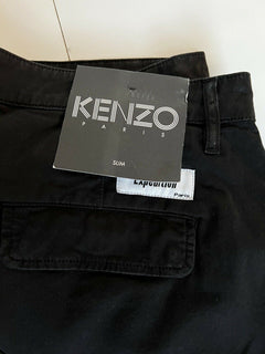Neu mit Etikett: 280 $ Kenzo Herren-Freizeithose mit Reißverschluss in Schwarz, Größe 36 US (52 Euro)