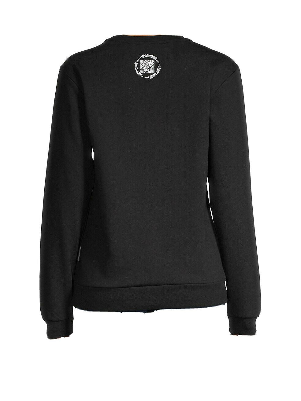 NWT $450 Roberto Cavalli Crewneck Women’s Black Sweater Medium Made in Italy