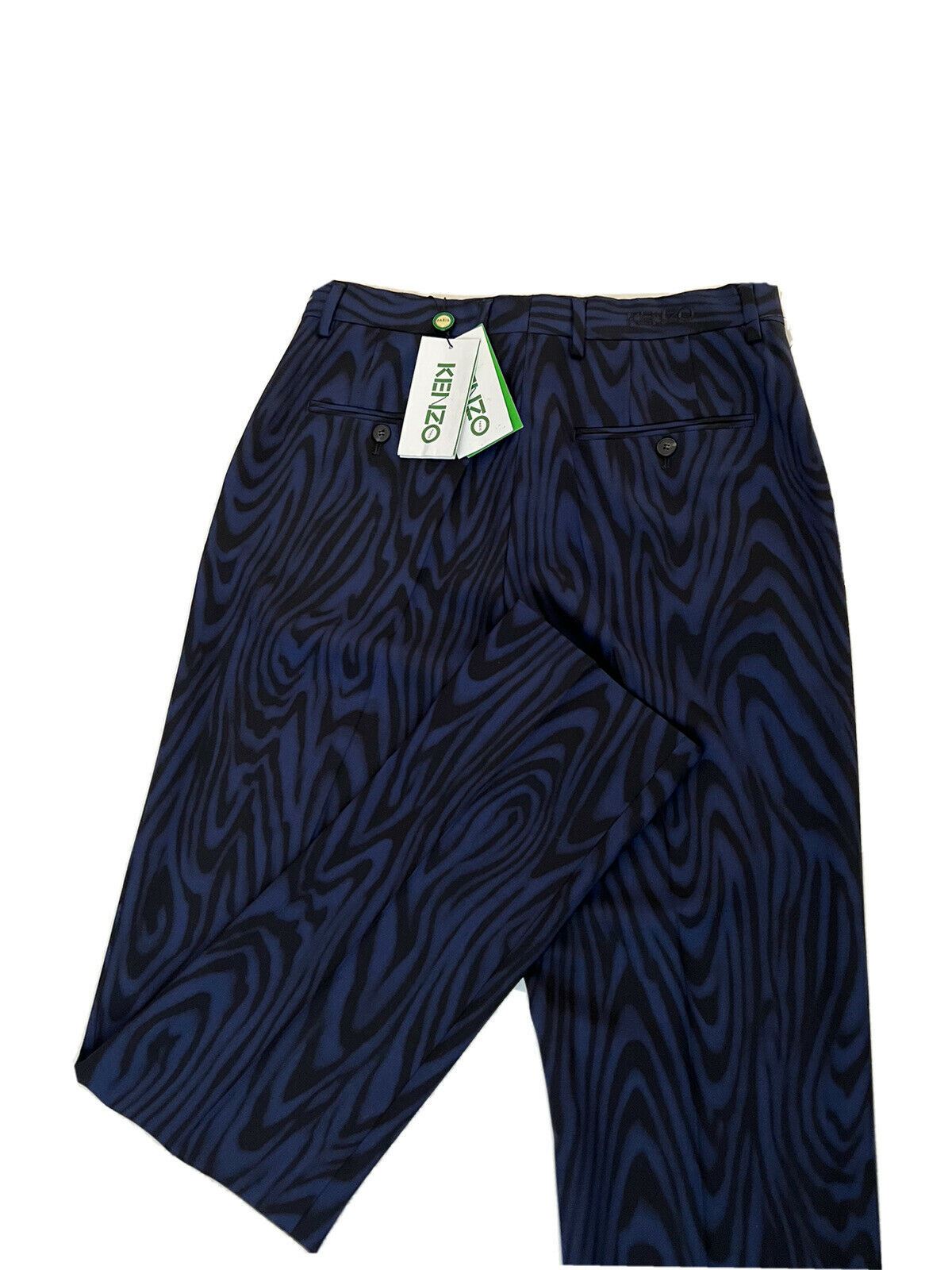 NWT $625 Kenzo Men's Navy Blue Wool Formal Tapered Slim Pants 30 US (46 Euro)