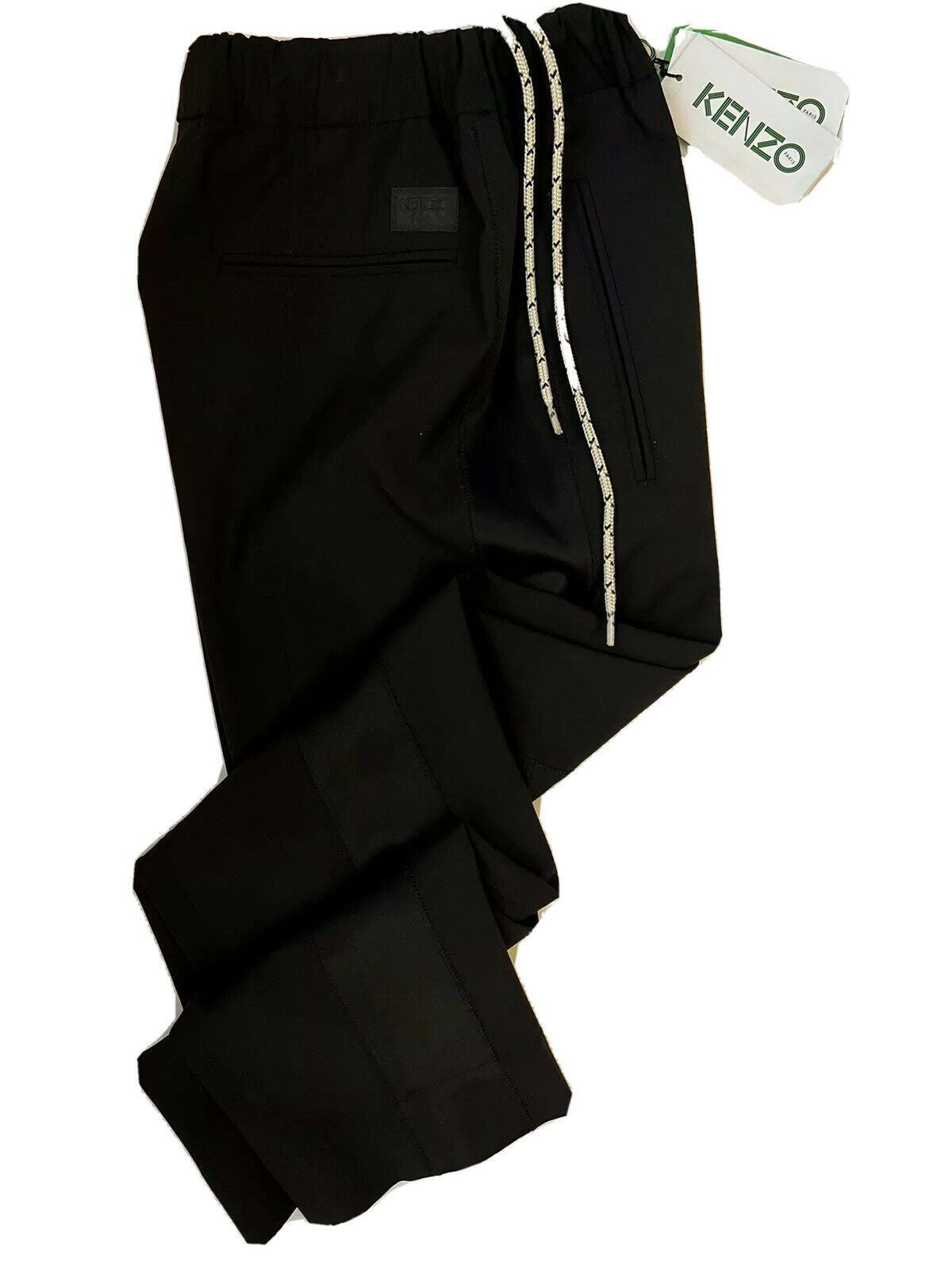 Neu mit Etikett: 370 $ Kenzo Herren-Freizeithose aus festlicher Wolle in Schwarz, Größe 28 US (44 Euro)