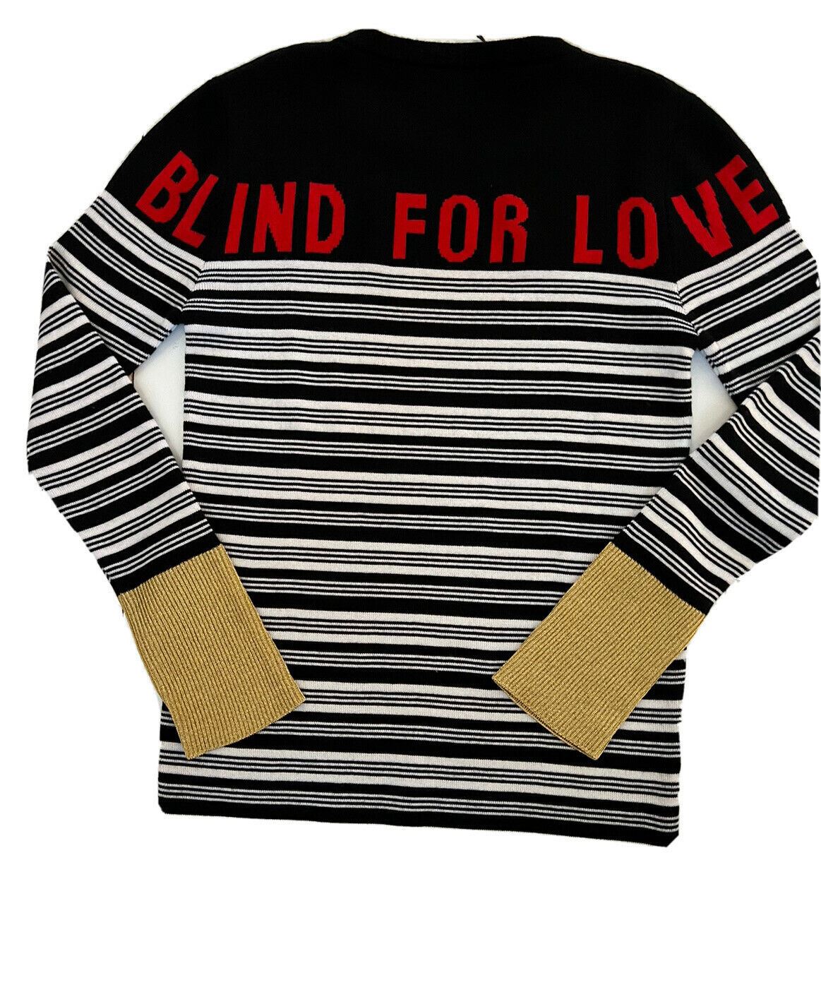 Neu mit Etikett: 1280 $ Gucci Damen-Pullover „Blind for Love“ in Schwarz aus Kaschmir/Seide, Größe M, Italien