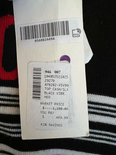 Neu mit Etikett: 1280 $ Gucci Damen-Pullover „Blind for Love“ in Schwarz aus Kaschmir/Seide, Größe M, Italien