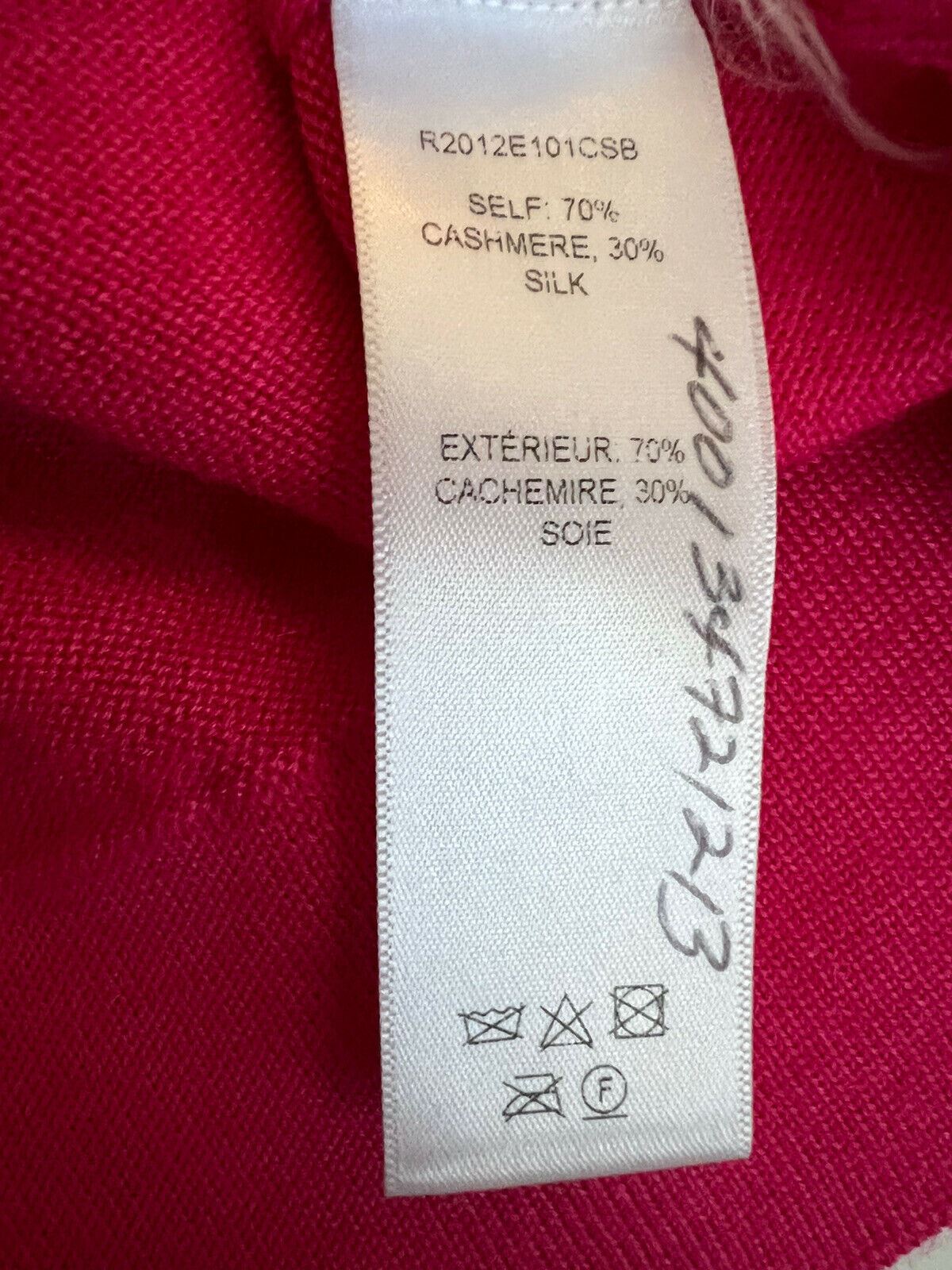 Neu mit Etikett: 1990 Carolina Herrera Damen-Strickjacke in Rosa aus Kaschmir/Seide mit Rundhalsausschnitt XL