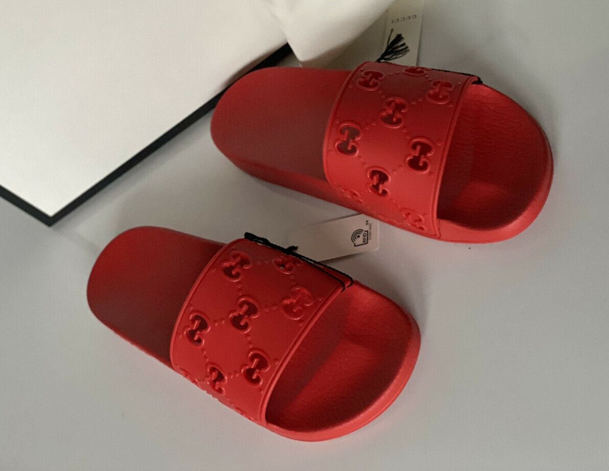 Мужские красные сандалии NIB Gucci GG Rubber Hibiscus 9,5 США (Gucci 9) Италия 575957 