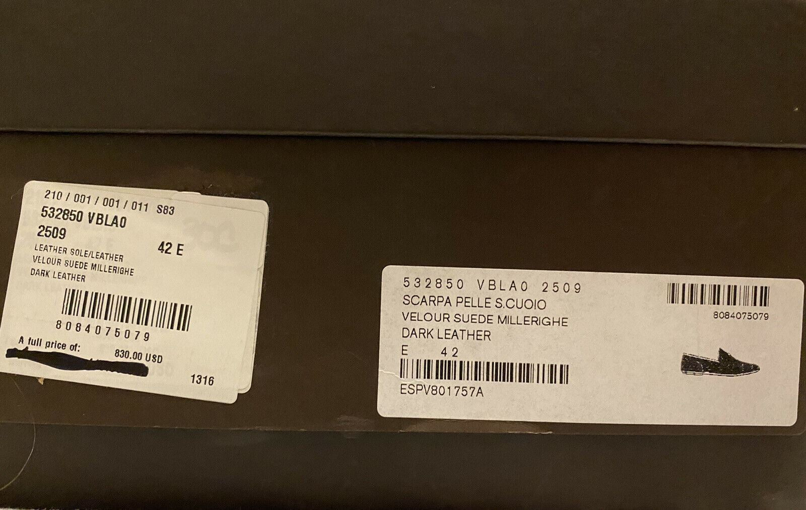 Мужские велюровые замшевые туфли Bottega Veneta 830 долларов США, коричневые 9 США (42 евро) 532850 IT 