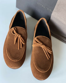 NIB 830 $ Bottega Veneta Herren-Velours-Wildlederschuhe Braun 9,5 US (42,5 Euro) 532850 