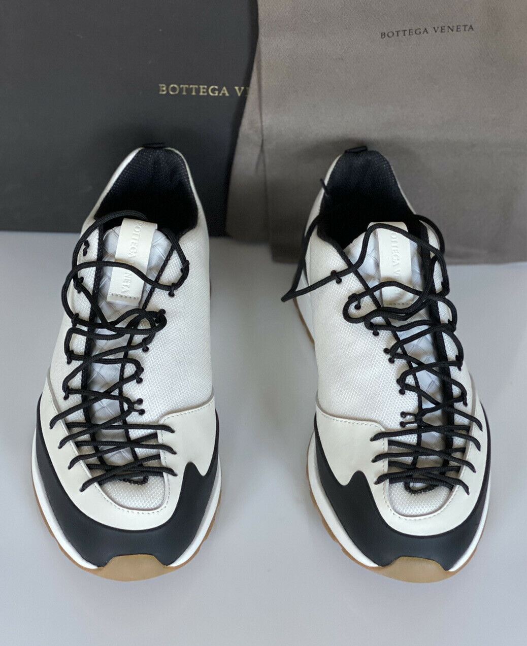 NIB 790 $ Bottega Veneta Herren Scar Tex Weiße Turnschuhe 11,5 US (44,5 Euro) 609891 