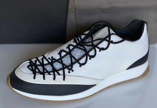 NIB 790 $ Bottega Veneta Herren Scar Tex Weiße Turnschuhe 11,5 US (44,5 Euro) 609891 