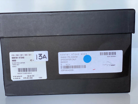 NIB $750 Bottega Veneta Mens Speedster Calf Leather White Sneakers 9.5 US 608761