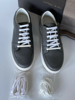 NIB $ 750 Bottega Veneta Herren Speedster Kalbsleder Graue Turnschuhe 9,5 US 608761 