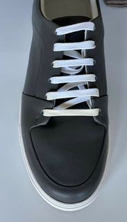 NIB $ 750 Bottega Veneta Herren Speedster Kalbsleder Graue Turnschuhe 9,5 US 608761 