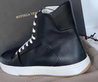 NIB $ 890 Bottega Veneta Speedster Leder schwarze High-Top-Sneaker 9 US 611143 