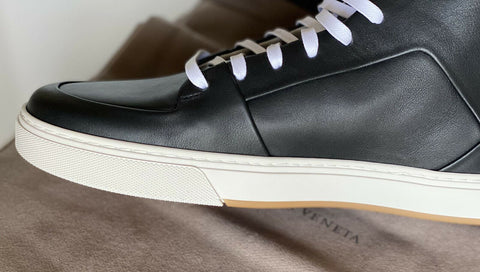 NIB $890 Bottega Veneta Speedster Leather Black High-top Sneakers 9 US 611143