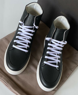 NIB $ 890 Bottega Veneta Speedster Leder schwarze High-Top-Sneaker 10 US 611143 