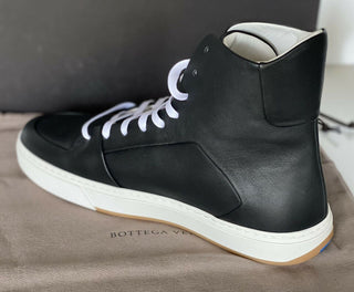NIB $ 890 Bottega Veneta Speedster Leder schwarze High-Top-Sneaker 10 US 611143 