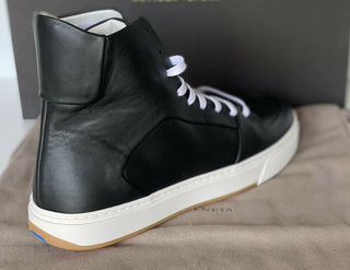 NIB $ 890 Bottega Veneta Speedster Leder schwarze High-Top-Sneaker 10 US 611143 