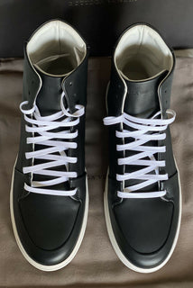 NIB $ 890 Bottega Veneta Speedster Leder schwarze High-Top-Sneaker 10 US 611143 