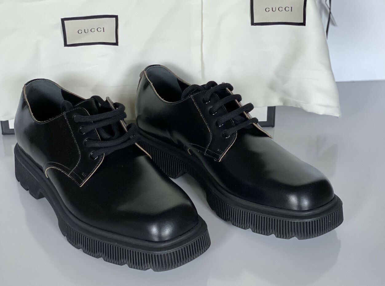 NIB $720 Gucci Men Cordovan Lux Leather Shoes Black 9.5 US (Gucci 9) 625281 IT