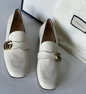 NIB Gucci Marmont Leather Mystic White Shoes 9 US (39 Euro) 602496 Italy