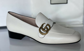 NIB Gucci Marmont Leather Mystic White Shoes 9 US (39 Euro) 602496 Italy