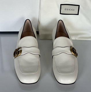 NIB Gucci Marmont Leather Mystic White Shoes 9 US (39 Euro) 602496 Italy