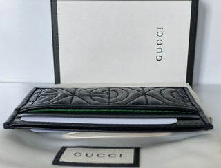 Neu mit Etikett: Gepolstertes Kartenetui aus Gucci-GG-Leder in Schwarz, hergestellt in Italien 