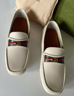 NIB 620 $ Gucci Herren-Fahrerschuhe aus Clove-Kalbsleder 9 US (Gucci 8,5) 648039 