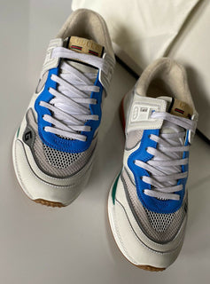 NIB Gucci Herren Miro Soft Leather White Sneakers Schuhe 9 US (Gucci 8,5) IT 92345 