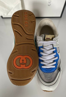 NIB Gucci Herren Miro Soft Leather White Sneakers Schuhe 9 US (Gucci 8,5) IT 92345 