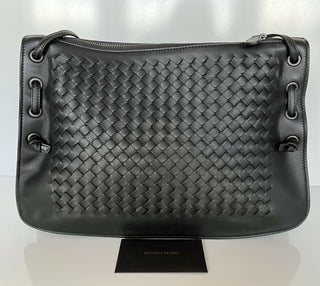 NWT Bottega Veneta Schwarze Umhängetasche aus Intrecciato-Nappaleder Italien 623963 