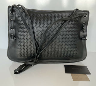 NWT Bottega Veneta Schwarze Umhängetasche aus Intrecciato-Nappaleder Italien 623963 