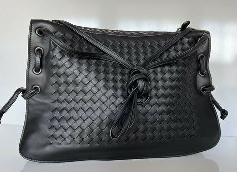 NWT Bottega Veneta Черная сумка через плечо из кожи наппа Intrecciato Италия 623963 