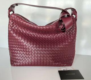 Женская кожаная сумка NWT Bottega Veneta Bordeaux Intrecciato Nappa, сделано в Италии 