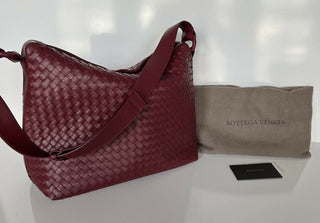 Женская кожаная сумка NWT Bottega Veneta Bordeaux Intrecciato Nappa, сделано в Италии 