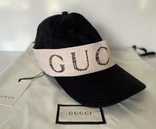 Neu mit Etikett: Gucci Unisex-Stirnband, Canvas, schwarzer Hut, groß, hergestellt in Italien, 492545 