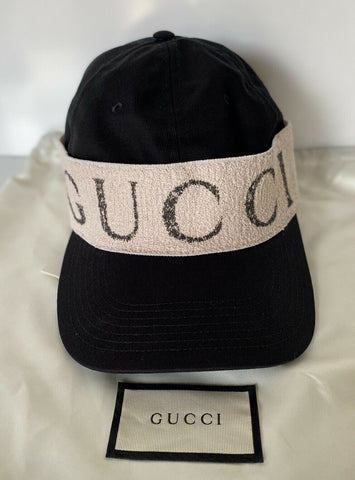 Neu mit Etikett: Gucci Unisex-Stirnband, Canvas, schwarzer Hut, groß, hergestellt in Italien, 492545 