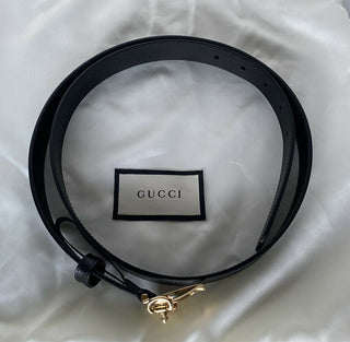 Neuer Gucci Herren-Horsebit-Kalbsledergürtel Schwarz 105/42 Hergestellt in Italien 633125