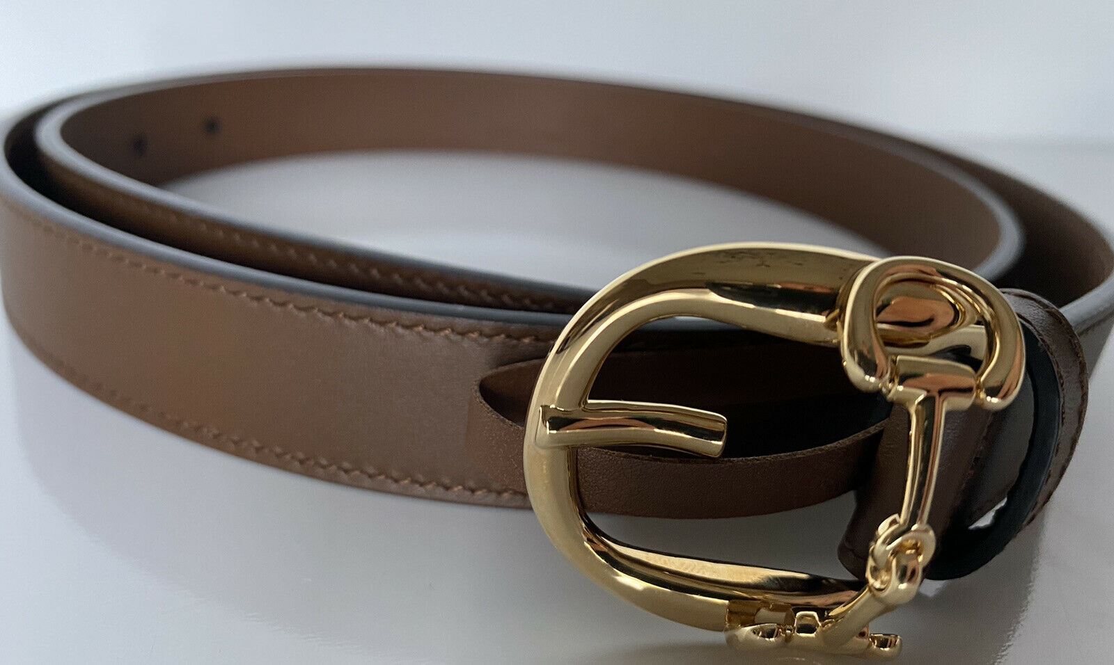 New Gucci Men's Horsebit Calf Leather Belt Brown 105/42 Made in Italy 633125