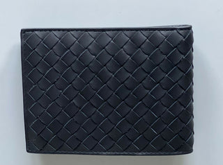 Neu mit Etikett: Bottega Veneta Intrecciato-Geldbörse aus Kalbsleder, DK Navy, 148324 