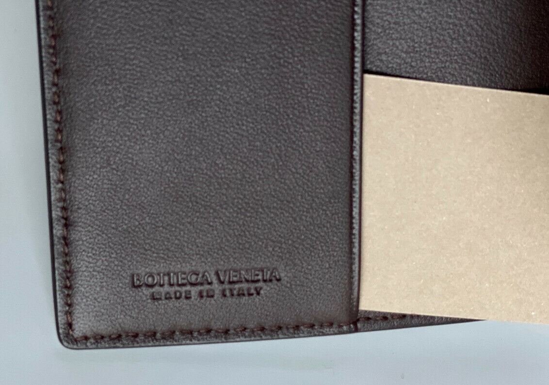 NWT Bottega Veneta Intrecciato Nappa Leather Passport Holder Wallet Brown 624100