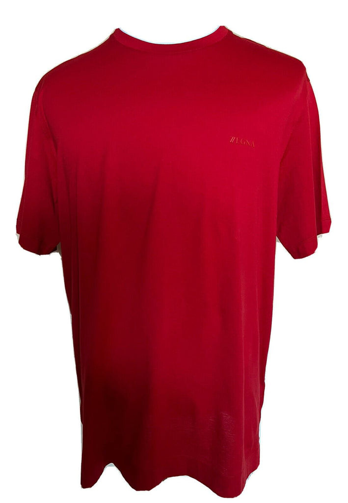 Neu mit Etikett: 325 $ ZZEGNA Rotes T-Shirt mit Rundhalsausschnitt XL ZZF630