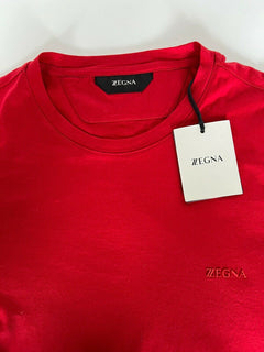 Neu mit Etikett: 325 $ ZZEGNA Rotes T-Shirt mit Rundhalsausschnitt XL ZZF630