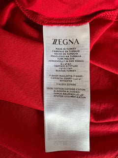 Neu mit Etikett: 325 $ ZZEGNA Rotes T-Shirt mit Rundhalsausschnitt XL ZZF630
