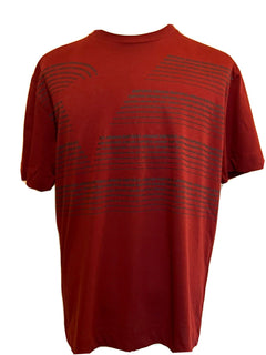 Neu mit Etikett: 160 $ ​​Emporio Armani Rotes Kurzarm-Grafik-T-Shirt Large 6H1T97