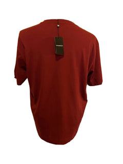 Neu mit Etikett: 160 $ ​​Emporio Armani Rotes Kurzarm-Grafik-T-Shirt Large 6H1T97