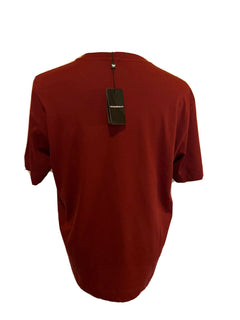 Neu mit Etikett: 160 $ ​​Emporio Armani Rotes Kurzarm-Grafik-T-Shirt Large 6H1T97