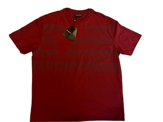 Neu mit Etikett: 160 $ ​​Emporio Armani Rotes Kurzarm-Grafik-T-Shirt Large 6H1T97